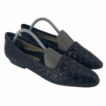 Vintage Amalfi Italy Navy Blue Woven Weave Loafers Made in Italy Womens ... - $28.13