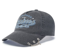 MLB Korea Vintage Cursive Jewelry Unstructured Ball Cap NY Yankness Casu... - $91.97