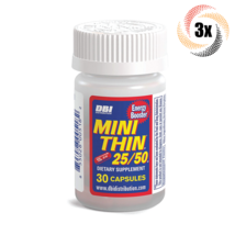 3x Bottles Mini Thin 25/50 Herbal Dietary Supplement ( 30 Capsules Per Bottle ) - $396.67 MXN