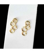 Tested Solid 10k Genuine Yellow Gold Vintage Intertwining Circles Stud Earrings - £101.15 GBP