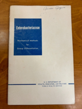 1962 Enterobacteriaceae Biochemical Methods for Group Differentiation Pa... - £11.74 GBP