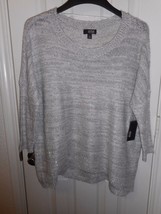 Women&#39;s a.n.a. Pullover 3/4 Sleeve Sweater Light Gray Size X-Large Spark... - $19.57