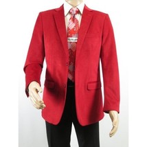 Men's Velvet Sports Coat Grammy Amy Award BASSIRI , LEONARDI J1042 Christmas Red image 11
