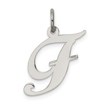 Sterling Silver Medium Script Initial Letter F Charm Jewerly 18mm x 13mm - £11.62 GBP
