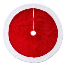 Plush Christmas Tree Skirt, Red and White, 48&quot; - $28.58