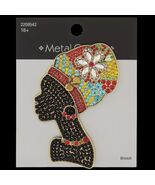 Metal Gallery African American Feminine Silhouette Rhinestone Brooch - €14,35 EUR