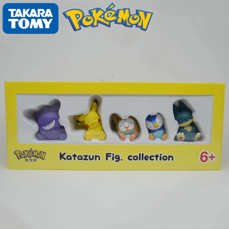 Genuine TOMY Pokemon Model Sleepy Doll Series Set Children&#39;s Toy Pikachu Gengar - £39.09 GBP