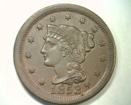 1853 Large Cent Penny Choice Uncirculated Ch. Unc. Nice Original Coin Bobs Coins - £252.57 GBP