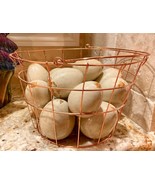 Beautiful 15 Ceramic Eggs  Copper Basket Artisan Made Easter &amp; Year Round - $1,275.17 MXN