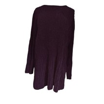 J.Jill Plum Purple Chenille Cable Knit Pullover Crewneck Sweater Women L... - £20.35 GBP