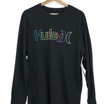 Hurley long sleeve t-shirt mens black spread love crossover graphic tee - £12.45 GBP