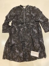 LINEA TESINI @ Kaleidoscope Metallic Floral Print Midi Dress in Black (bp560) - £22.17 GBP