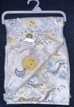 Little Me White Yellow Moons &amp; Stars Reversible Baby Blanket Lovey NWT 3... - $34.99