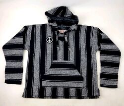 Made From Earth Wear In Peace Hoodie Aztec Western Hippie Oversized Blac... - $38.90