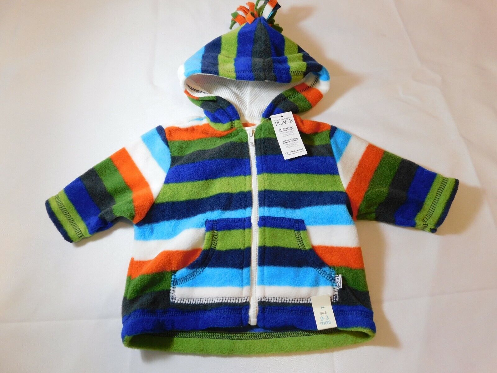 Primary image for The Children's Place Boy's Long Sleeve Fleece Hoodie Striped Size Variations NWT