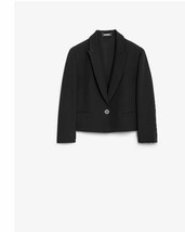 New Express Women Black Double Breasted 3/4 Sleeve Lined Cropped Blazer S - £39.80 GBP