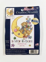 Creative Accents Counted Cross Stitch Kit A Star is Born Birth Record Bear Moon - $10.69