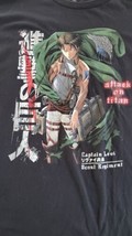 Attack on Titan Captain Levi Black Tshirt Size XL Funimation 100% cotton - £15.56 GBP