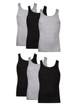 Hanes mens 6-pack Tagless Cotton Tank Undershirt Â Multiple Colors (White, Blac - £26.74 GBP