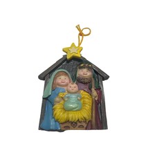 3D Smiling Nativity Manger Christmas Ornament w Star Resin Holy Family C... - £7.10 GBP