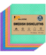 Swedish Dish Cloths - 10 Pack Reusable Kitchen Dishcloths - Ultra Absorb... - $20.21