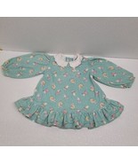 Vintage OshKosh Blue Corduroy Dress Winter Bunnies Skating Print 24 Months - $142.43 CAD