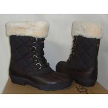 UGG Australia NEWBERRY Brown Waterproof Snow Quilted Boots Size 6 NIB #3224 - £77.86 GBP