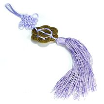 FENG SHUI 8 COIN TASSEL LILAC Hanging Cure NEW Spiritual Health Healing ... - $4.95