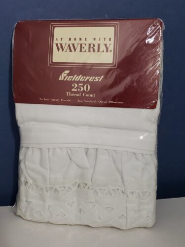 Fieldcrest Country Lace 2 Pillowcases AT HOME WITH WAVERLY 250 thread count new - $24.75