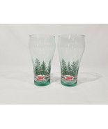 Vintage 1991 Coca Cola Christmas Bell Pine Tree Glass Set Of 2 - $165.19 MXN