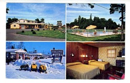 Collins Motel Postcard Mackinac Bridge St Ignace Michigan  - £7.82 GBP