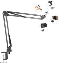 Overhead Tripod Mount For Camera Webcam Ring Light, Flexible Over Head Arm For - £27.17 GBP