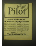 1966 The Royal Air Force Ad - Pilot Higher pay starts April 1st Do you m... - £14.78 GBP