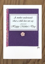 A Mother Understands - Jewish Proverb Greeting Card - $8.00