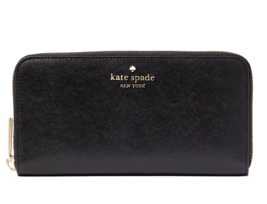 New Kate Spade Madison Saffiano Leather Large Continental Wallet Black - £60.67 GBP