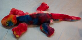 Ty Beanie Buddies Buddy Soft Red &amp; Blue Lizard 20&quot; Plush Stuffed Animal Toy 1998 - £15.56 GBP