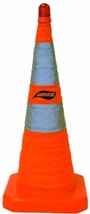 Aervoe 1191 28&quot; Collapsible Safety Cone w/Red LED Flashing Beacon, 2 Stripes - £31.07 GBP