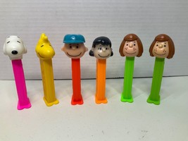 (6) Peanuts Vintage Pez Dispensers Charlie Brown, Snoopy, Woodstock, Lucy, Patty - £19.19 GBP