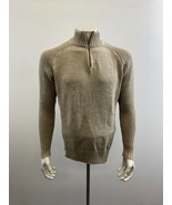Togo Men&#39;s 1/4 Zip Mock Neck Sweater Size Large Beige Long Sleeve Cotton  - $148.14 MXN