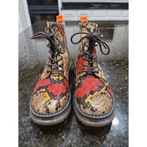 Jellypop Combat Boots Womens Size 8 Multi Snakeskin Leather Round Toe La... - $58.41