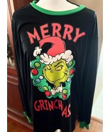 Dr Suess Merry Grinchmas Unisex Black Long Sleeve Shirt Sz XL Grinch Cen... - $258.57 MXN