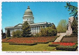 Postcard Utah State Capitol Mormon Battalion Monument Salt Lake City - £2.96 GBP