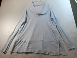 We The Free Blouse Top Women Size XS Blue 100% Cotton Long Sleeve Cowl N... - $17.49