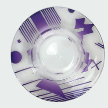 Contemporary Studio Art Deco Carved Cameo Glass Bowl Amethyst Clear Signed R1 - £116.10 GBP