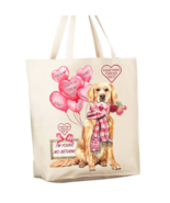 Reusable Grocery Shopping Cotton Canvas Bag, Valentine Dog Pet Lover I&#39;m... - $330.52 MXN