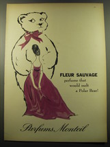 1959 Monteil Fleur Sauvage Perfume Ad - Perfume that would melt a Polar Bear - $18.49