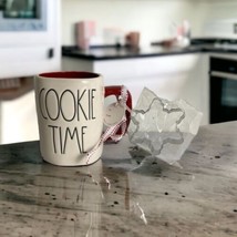 Rae Dunn Holiday Christmas &quot;COOKIE  TIME &quot; mug Cookie Cutter Red Gift NEW - £17.85 GBP