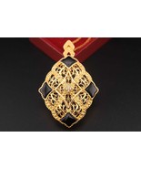 Vintage Gold Filigree Loupe Pendant Necklace with Magnifying Glass – 26&quot;... - $58.00
