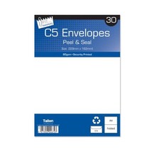 Tallon Just Stationery C5 Peel &amp; Seal Envelopes - White (Pack of 30)  - $6.00