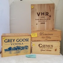 Lot of 4 Vintage Wine Wood Panel Crates LOT-5 - £34.91 GBP